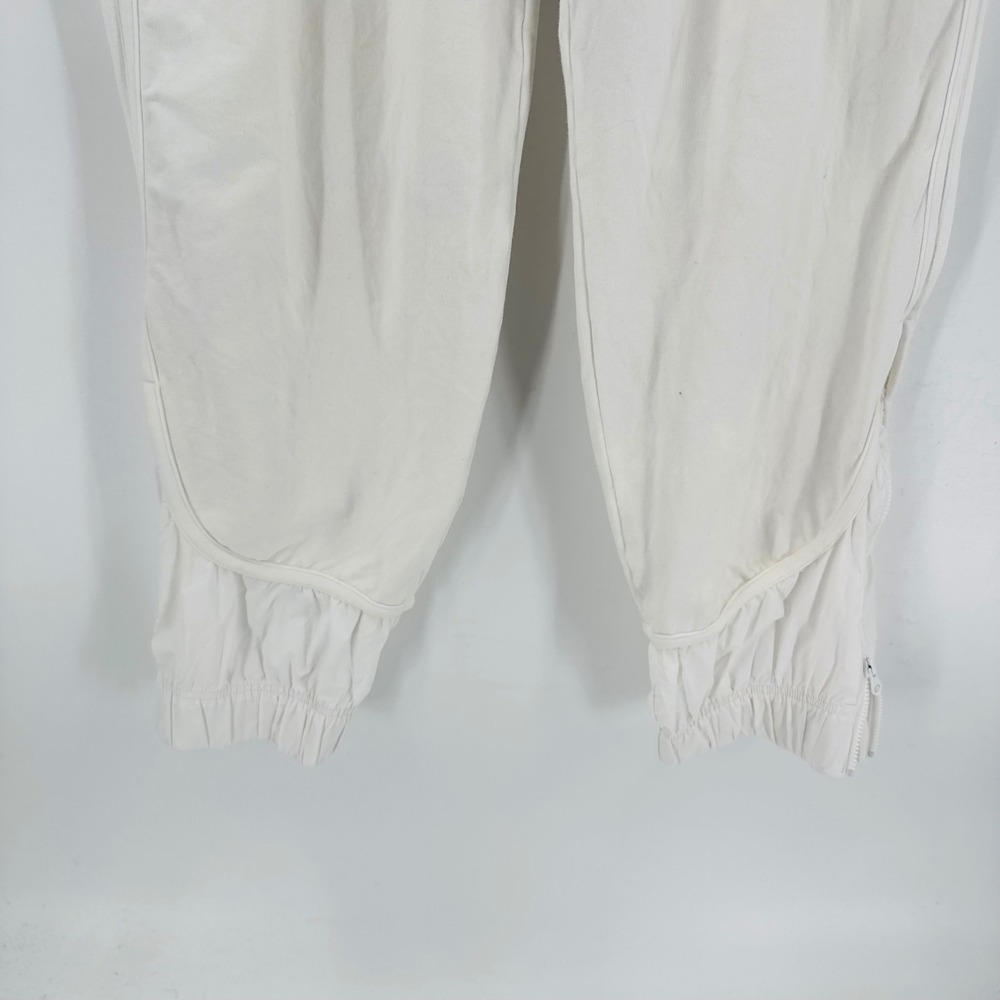 Adidas Stella McCartney White Jogger Pants Tapered Zip Cuff Size 44 Activewear - Picture 6 of 8